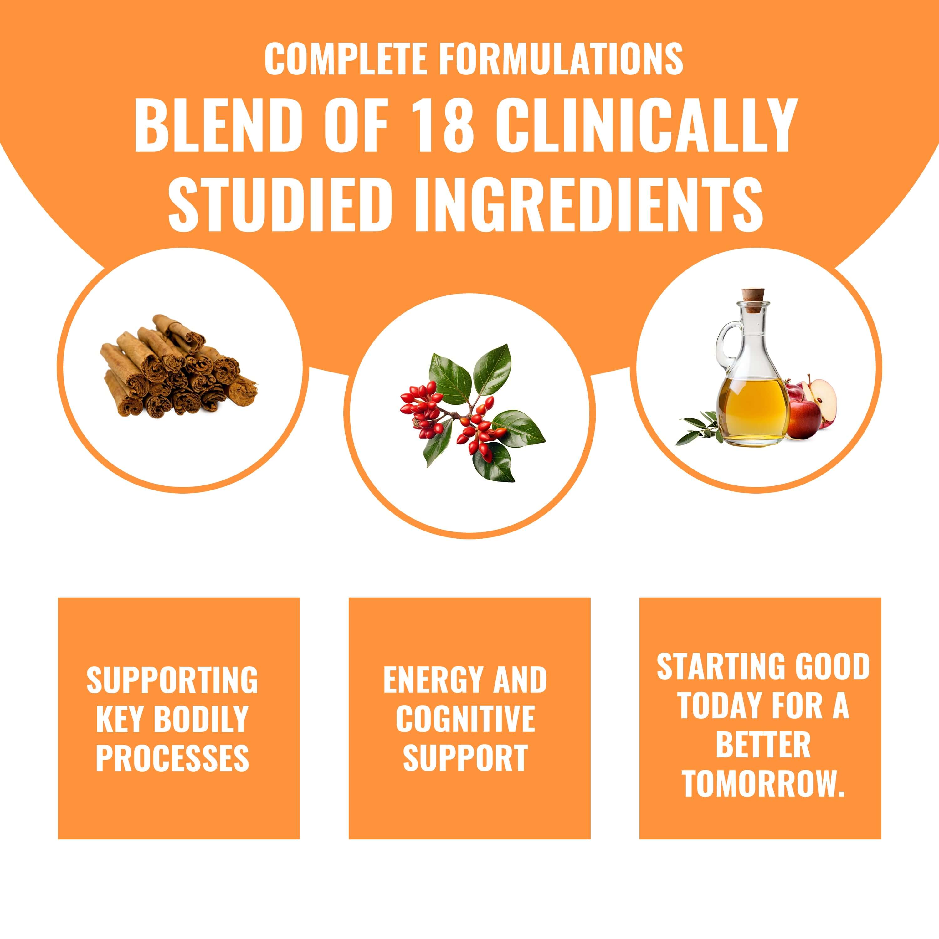 Ceylon Cinnamon Apple Cider Vinegar Turmeric Curcumin, Berberine & Ginseng